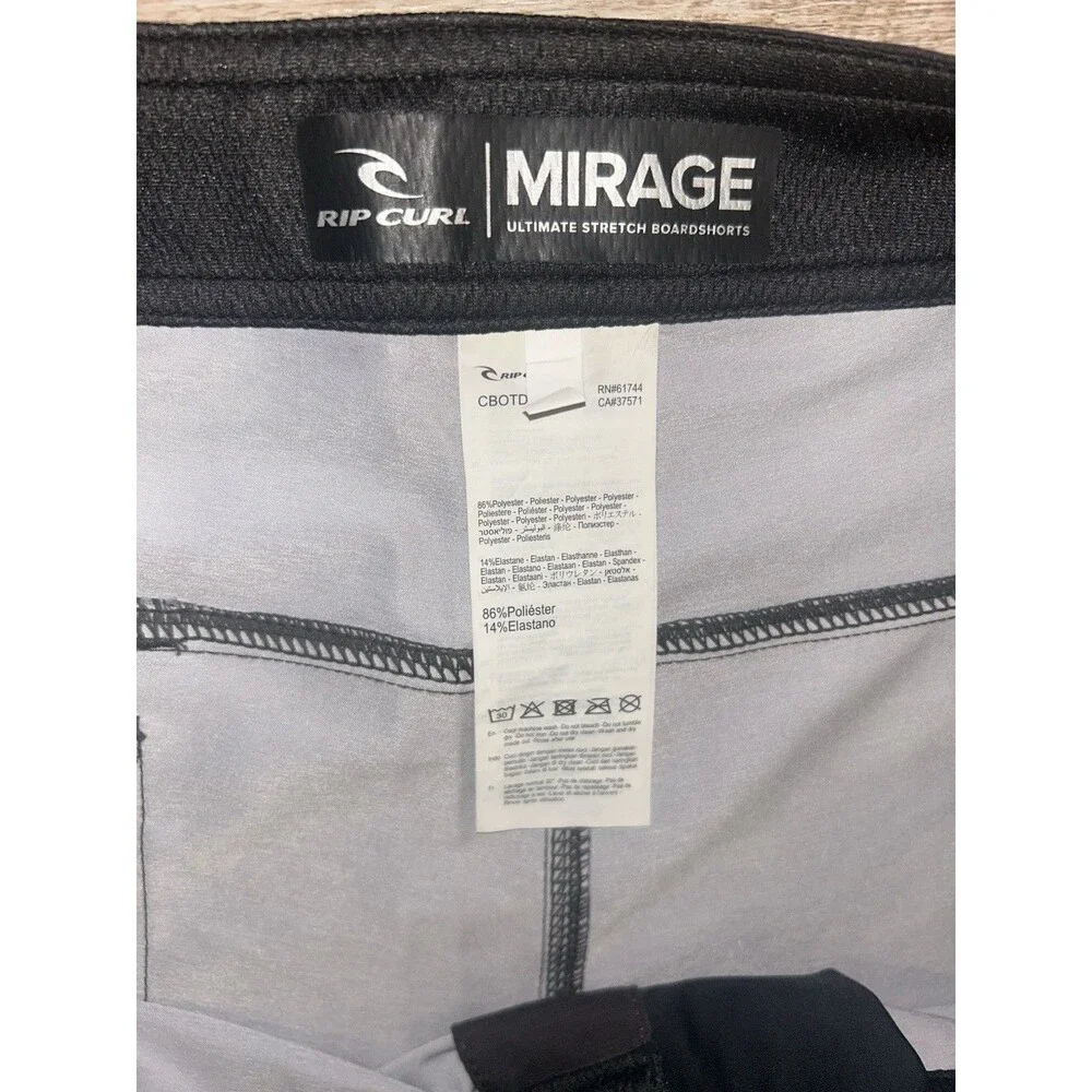 Rip Curl Mirage Surf Revival Boardshorts Mens 36  Retro Neon Stripe Swim Trunks